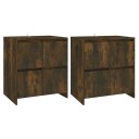 vidaXL Skjenker 2 stk røkt eik 70x41x75 cm sponplate