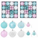vidaXL Juleballsett 88 stk. Turkis, rosa og hvit Ø 6 cm Plast