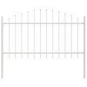 Hagegjerde med Bue Topp   Hvit 11.9 x 1 m Stål