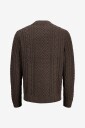 Jack & Jones   Genser Jprblucallum Cable Knit Crew Neck   Brun