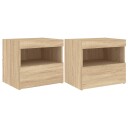  Nattbord med LED 2 stk sonoma eik 50x40x45 cm 8721012253520