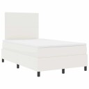  LED Box Springer Bed Krem og hvit 120 x 200 cm Corduroy stoff