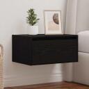  Vegghengt nattbord med LED-lys svart eik 8721158663269