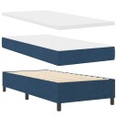  Box Spring Seng med Madrass & Benk Blå 100x200 cm Stoff