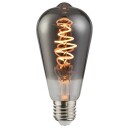 Nordlux Deko Spiral dråbeformet E27 LED globepære - røykfarget