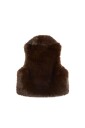 J. Lindeberg Daria Faux Fur Ball Vest   SEAL BROWN   M