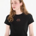 Calvin Klein Jeans Ss 2X2 Baby Rib Logo Baby Tee Black XS
