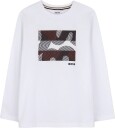BOSS Long Sleeve T Shirt   White   110