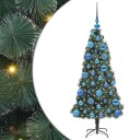  Kunstig forhåndsbelyst juletre med kule sett grønn 120 cm PET