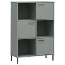 vidaXL Bokhylle med metallben gr? 90x35x128,5 cm heltre OSLO