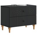  Nattbordskap med skuff Svart 62 x 34,5 x 48 cm Konstruert tre