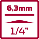 Gedore R41200503, Stikkontakt, 1/4", Metrisk, 1 Hoder, E8, Kromvanadiumstål