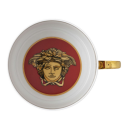 Versace Medusa kaffekopp med skål 2,3dl rød