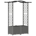 vidaXL Hevet Bed med Trellis og Tak Lysegrå 125 x 40 x 138 cm PP