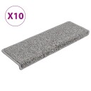 vidaXL Trappematter 10 stk 65x21x4 cm grå