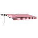 vidaXL Manuell markiseramme med LEDs Rød Hvit Antrasitt 2,5 x 2 m