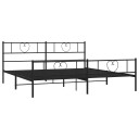  Sengeramme i metall med hode- og fotgavl svart 200x200 cm 8721012048478