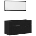  Baderomsinnredningssett 2 pcs Svart Eik 90 x 38.5 x 46 cm
