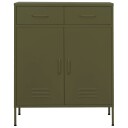 vidaXL Oppbevaringsskap olivengrønn 80x35x101,5 cm stål