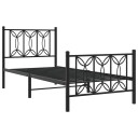  Sengeramme i metall med hode- og fotgavl svart 90x200 cm 8721102644023