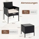 3 delt rotting terrassesett – 2 stoler og glassbord
