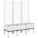 Plantekasse med espalier hvit 120x40x142 cm PP