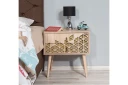 Vellavie Nattbord 60 cm med Oppbevaring 2 Skuffer Trianglar - Brun/Eik