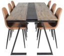 Venture Design Jakarta & Polar spisegruppe Natur/brun 6 st stoler & bord 200 x 90 cm