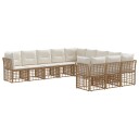vidaXL Utendørs sofa sett Naturlig og kremhvit Polyester
