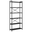 Bokhylle Svart eik 80 x 30 x 188 cm Konstruert tre