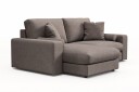 Arken Lyx 3 seter Vendbar L formet Dyp Divansofa i stoff   Brun