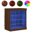 vidaXL Skjenk med LED-lys brun eik 60,5x37x67 cm
