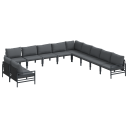  Hagesofa Set 11 pcs Antrasittgrå Stål