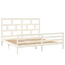 vidaXL Sengeramme hvit heltre furu 200x200 cm
