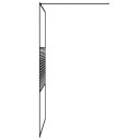 Dusjvegg svart 115x195 cm klart ESG-glass