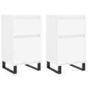 vidaXL Skjenker 2 stk hvit 40x35x70 cm konstruert tre