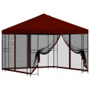  Hagepaviljong med sidevegger 3 x 3 m Burgunder