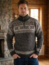 House of Yarn Setesdal Unisex Genser med Glidelås Str. XS 506-123F-590 Koksgrå