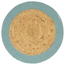 vidaXL Bordmatter 6 stk naturell og grønn 38 cm rund jute og bomull