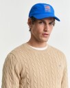 Gant Kabelstrikket genser i bomull med rund hals KHAKI MELANGE XXXL