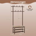 Garderobehylle med skobenk og bambushyller