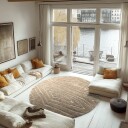 Runde tepper   Kindon Natural Cotton Shaggy beige/hvit Størrelse: Ø 200 cm