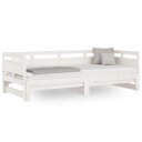 vidaXL Uttrekkbar dagseng hvit heltre furu 2x(80x200) cm