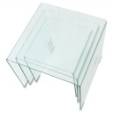 vidaXL Tredelt settbord i temperert glass klar