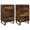 vidaXL Nattbord 2 stk røkt eik 40x35x69 cm konstruert tre