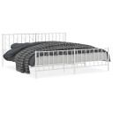 vidaXL Sengeramme i metall med hode- og fotgavl hvit 200x200 cm 8721012250444