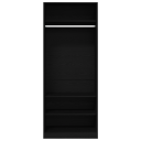  Svart Eik Garderobe 80 x 50 x 200 cm   Solid Tre