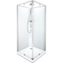 Contura Showerama Comfort dusjkabinett, 90x90 cm, alu matt profil, frostet glass
