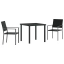 vidaXL Hage Spisegruppe 3 stk. Svart PE Rattan