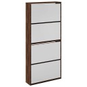  Skoskap med speil 4 lag brun eik 63x17x134 cm